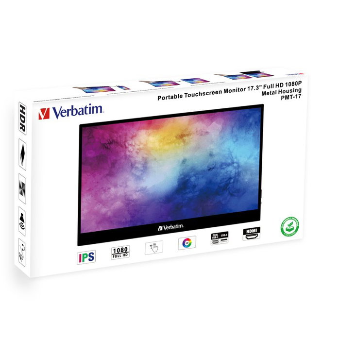 Verbatim PMT-17 Monitor Portátil Táctil 17,3 Full HD IPS Black